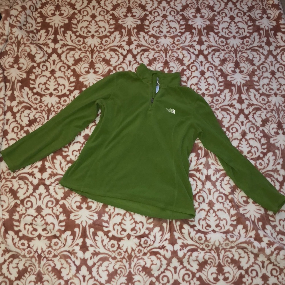 Green North Face pullover
